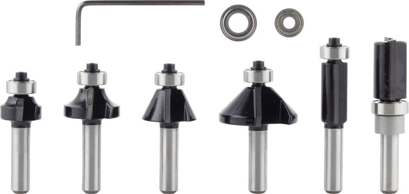 PRO Abrundfräser Set, 8 mm Schaft, 6-tlg