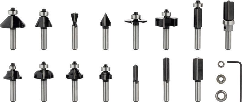 PRO Fasenfräser Set, 8 mm Schaft, 15-tlg