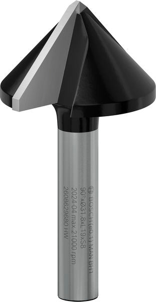 PRO Spitznutfräser, 90° x Ø 31,8, Schaft 8 mm