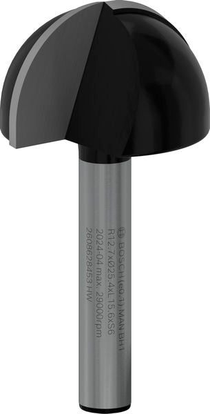 PRO Hohlkehlfräser + Zapfen, 6 x 25,4 x 49 mm
