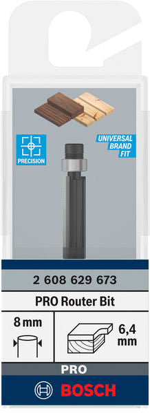 PRO Bündigfräser mit untenliegendem Führungskugellager, Ø6,35 x L20, Schaft 8 mm