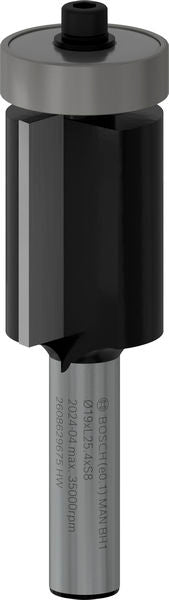 PRO Bündigfräser mit untenliegendem Führungskugellager, Ø19 x L25,4, Schaft 8 mm