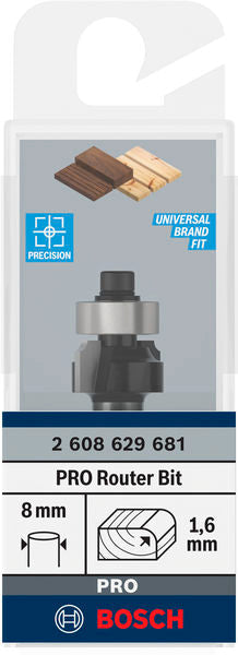 PRO Abrundfräser, R 1,6, Schaft 8 mm