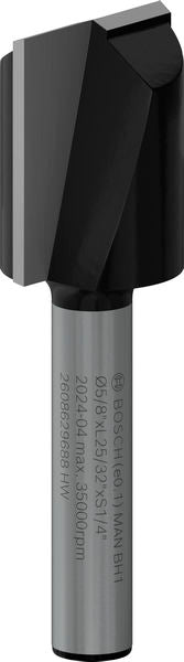 PRO Nutfräser, zweischneidig, Ø 5/8" x L 49/64", Schaft 1/4"