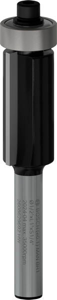 PRO Bündigfräser, untenliegendes Führungskugellager, Ø 1/2" x L 1", Schaft 1/4"