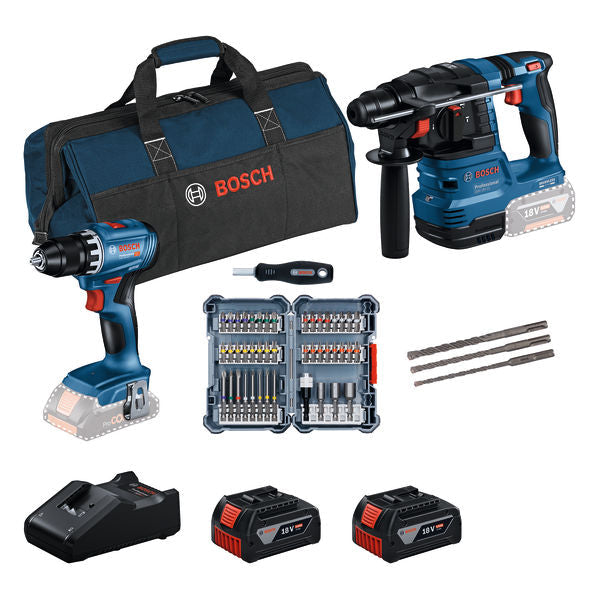 2 x 18V-Set: GSR + GBH + 2 x Bit-Set + 2 x GBA 18V 4.0 Ah + GAL 18V-40