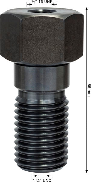 Adapter f.Diamantbohrkronen Maschinenseite5/8Zoll 16UNF,Kronenseite1 1/4Zoll UNC
