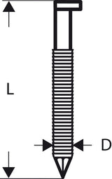 D-Kopf Streifennagel SN34DK 50RG, 2,8 mm, 50 mm, verzinkt, gerillt, 3000er-Pack