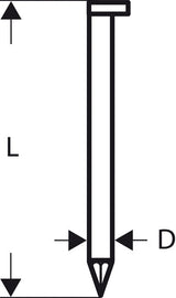 D-Kopf Streifennagel SN34DK 50G, 2,8 mm, 50 mm, verzinkt, glatt, 3000er-Pack