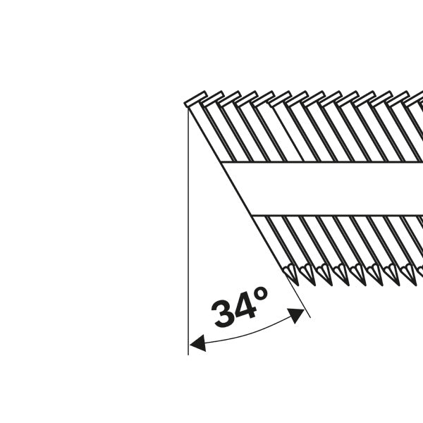 D-Kopf Streifennagel SN34DK 65G, 2,8 mm, 65 mm, verzinkt, glatt, 3000er-Pack