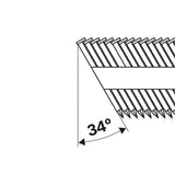 D-Kopf Streifennagel SN34DK 50RG, 2,8 mm, 50 mm, verzinkt, gerillt, 3000er-Pack