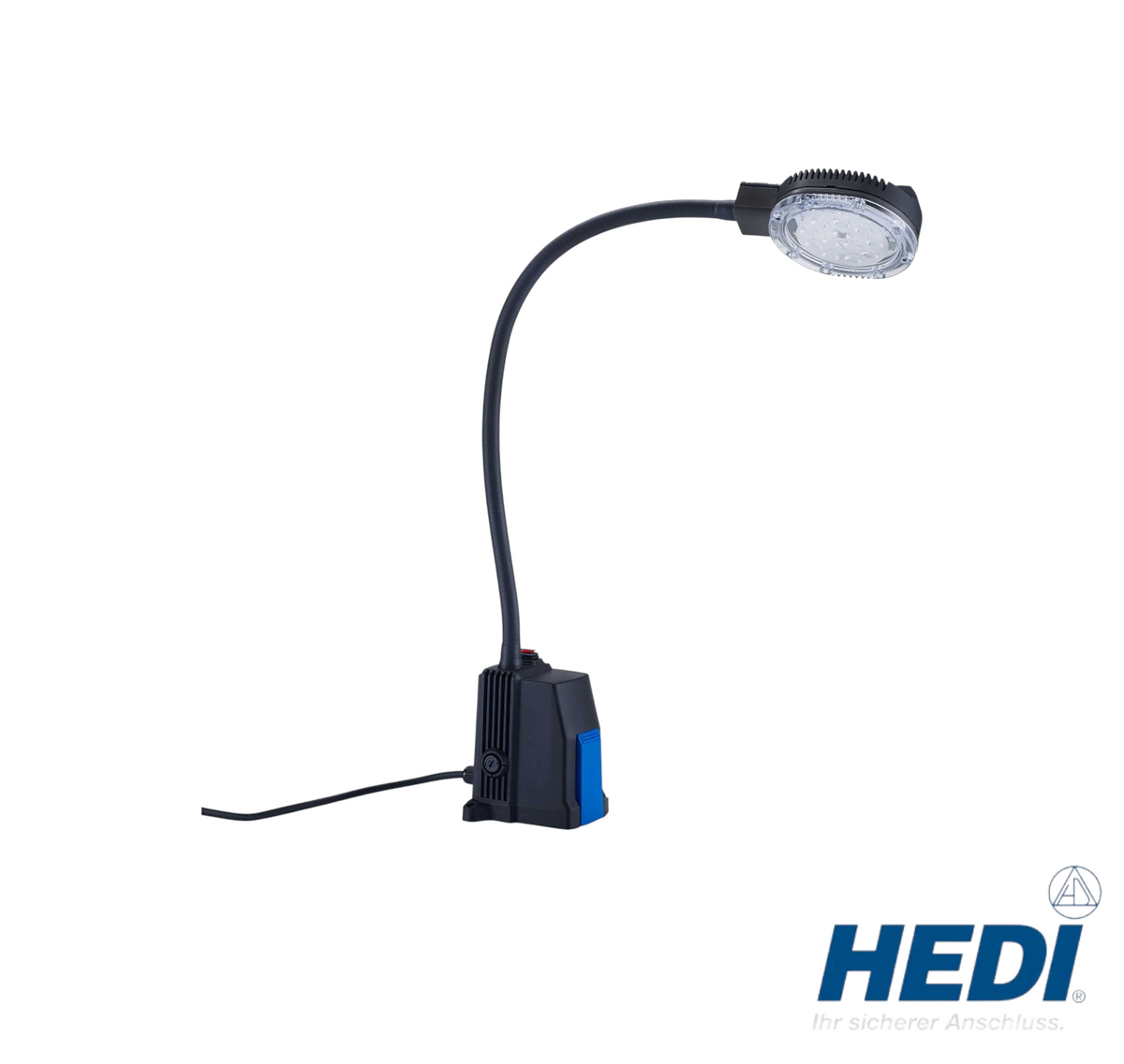 Werkfit LED-Maschinenleuchte mit flexiblem Schwanenhals und IP64-Schutz für präzise Punktbeleuchtung