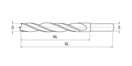 Tieflochbohrer – HSS‑G, Gesamtlänge 460 mm